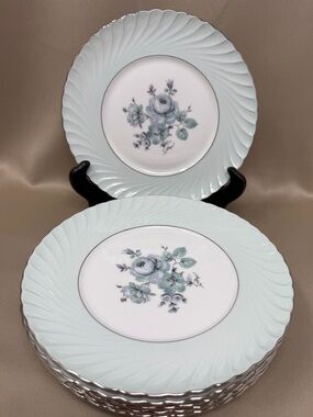 Vintage Royal Tettau Damask Rose Germany Salad Plates Set of 6
